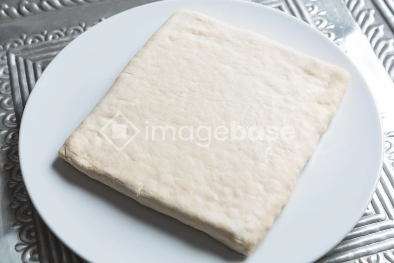 Square Dough on Plate