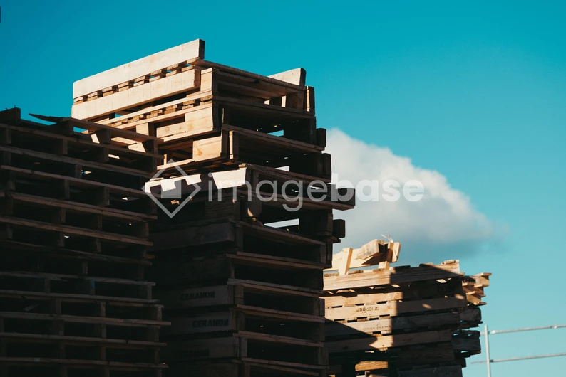 Stacked Wooden Pallets
