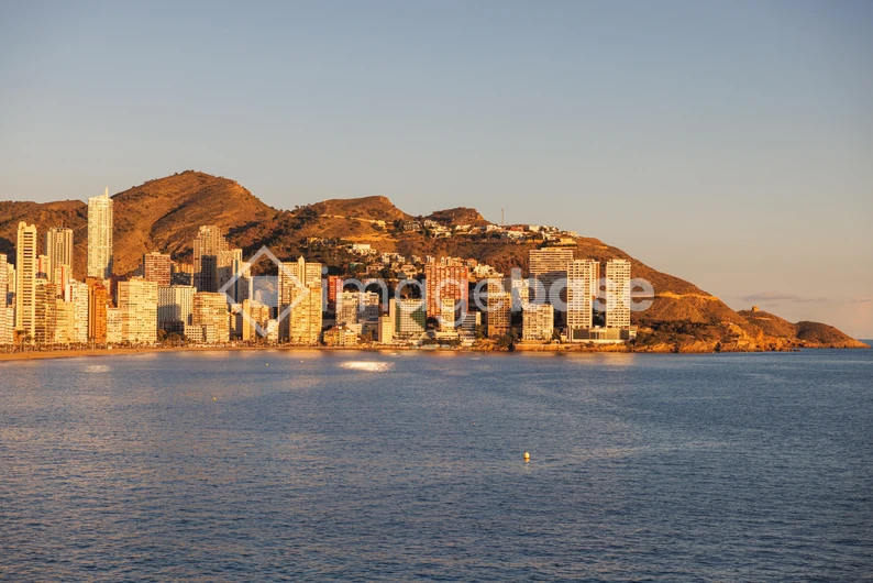 Coastal Cityscape at Sunset