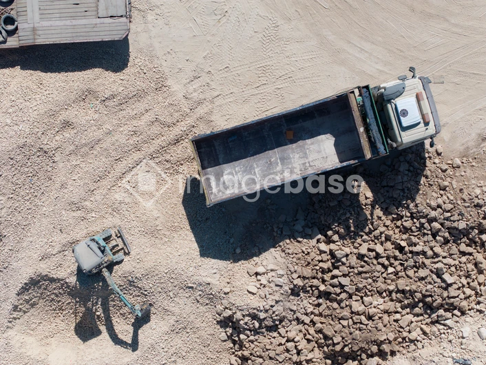 Aerial View of Construction Site