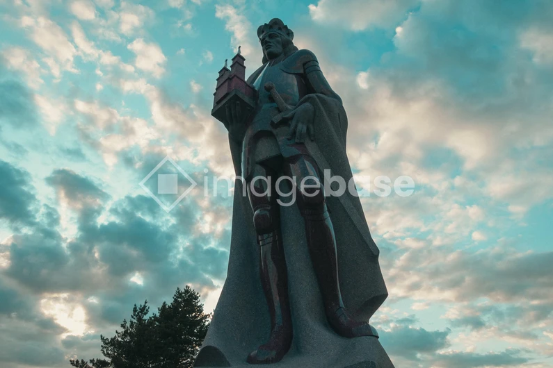 Majestic Statue at Sunset