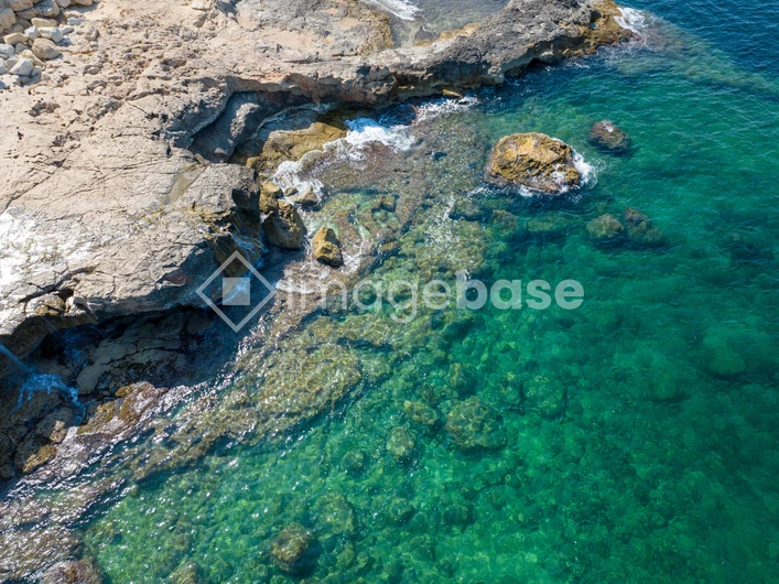Rocky Coastline Overhead View