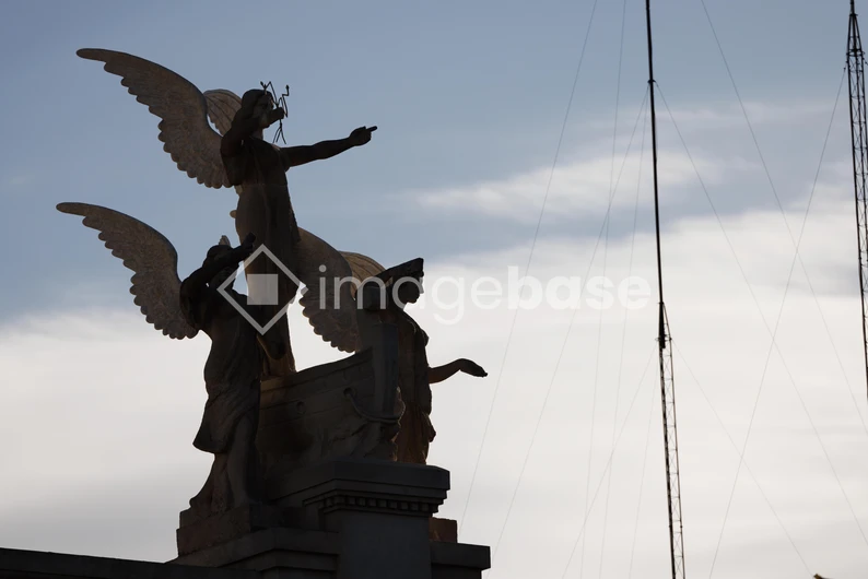 Silhouette of Angelic Statues