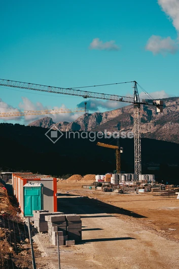 Construction Site in Scenic Landscape