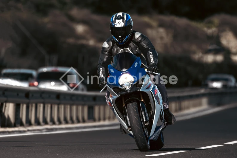 Motorcyclist on Open Road
