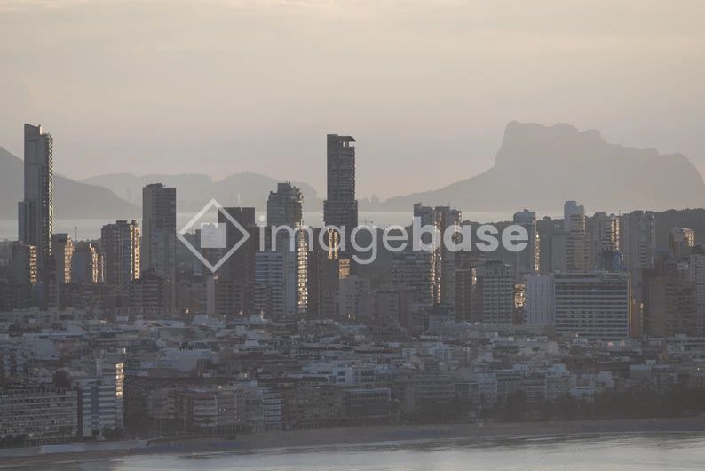 Sunset Over City Skyline