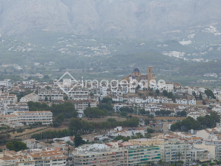 Scenic Townscape with Mountain View