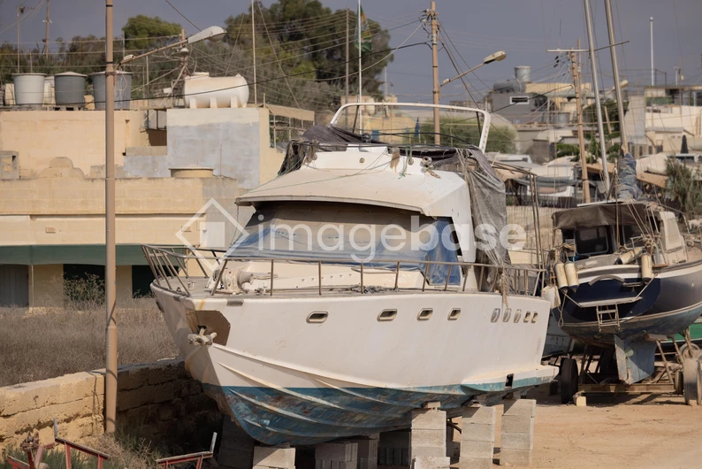 Abandoned Boats in a Shipyard