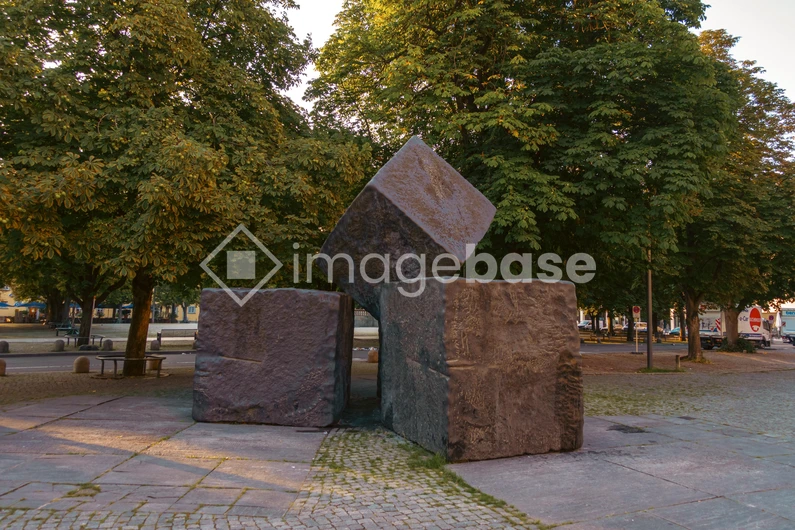Modern Stone Sculpture in Park
