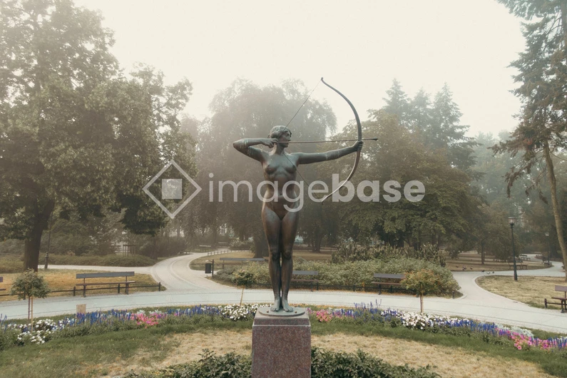 Statue in Misty Park