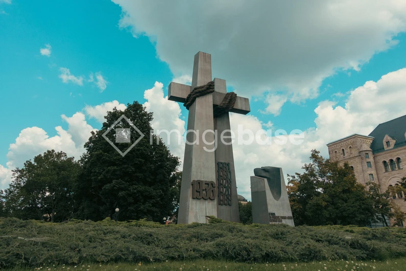 Historic Monument Under Clouds