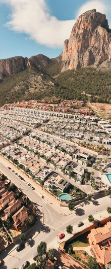 Aerial View of Mountain and Residential Area