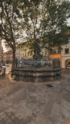 Historic Fountain in Quaint Town Square