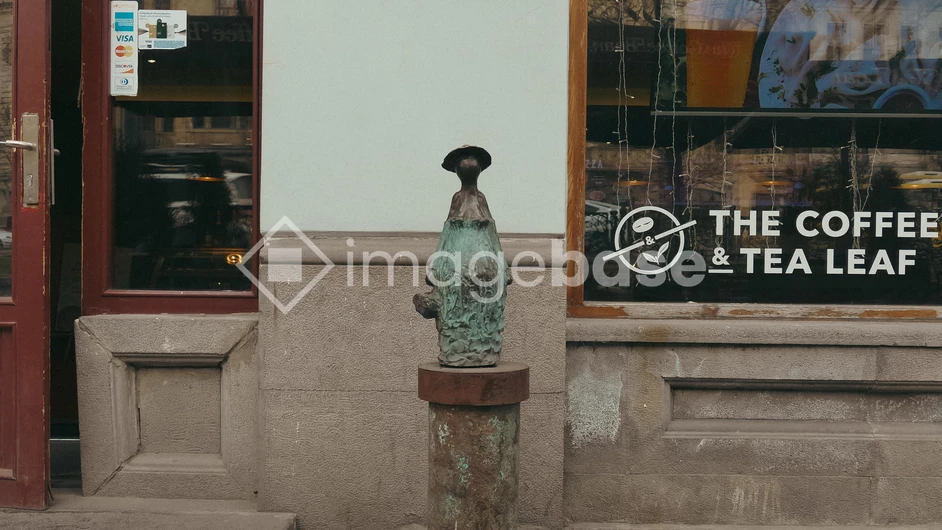 Urban Street Scene with Coffee Shop