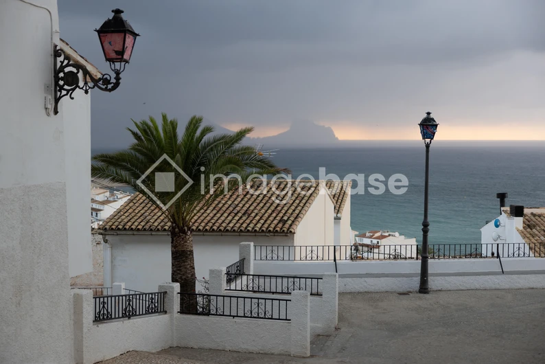 Coastal Village at Dusk