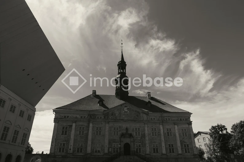 Historic Building Under Dramatic Sky