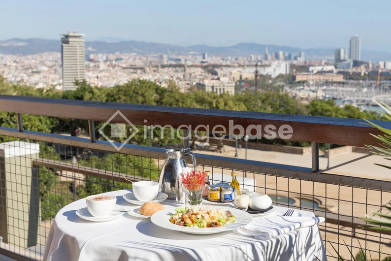 Scenic Breakfast Overlooking a City