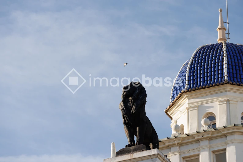 Lion Statue on Architectural Dome