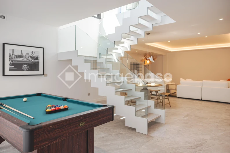 Modern Interior with Billiard Table