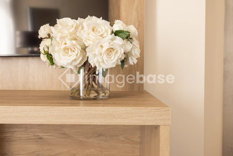 Elegant White Roses in Interior