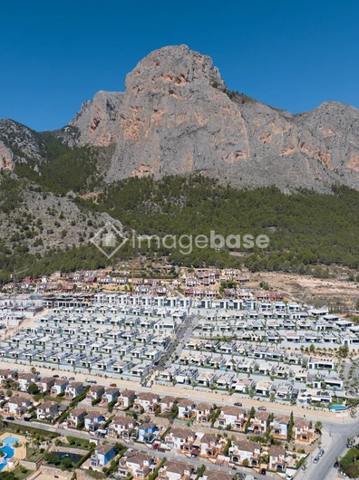 Aerial View of Mountainous Residential Area