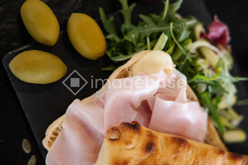 Delicious Sandwich and Olives