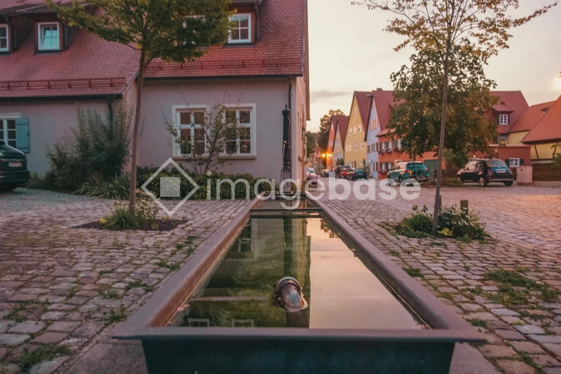 Charming Village Street at Dusk