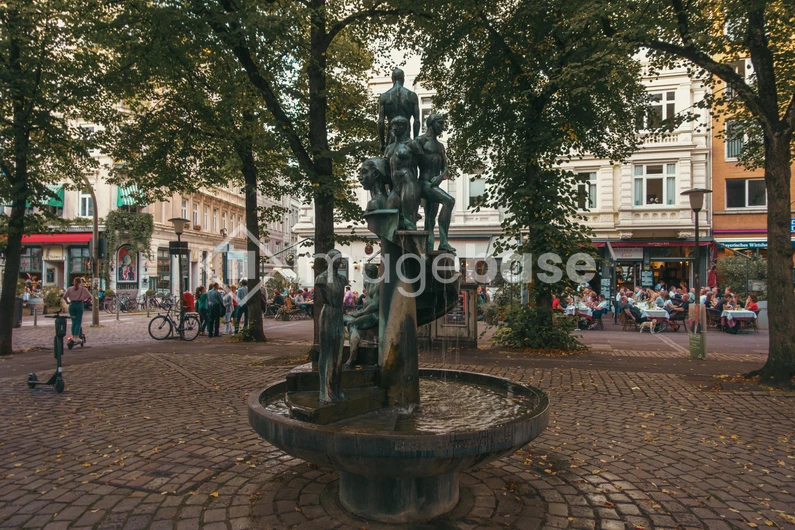 Urban Fountain in Plaza