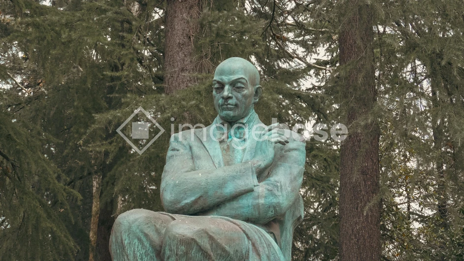 Statue in Forested Area