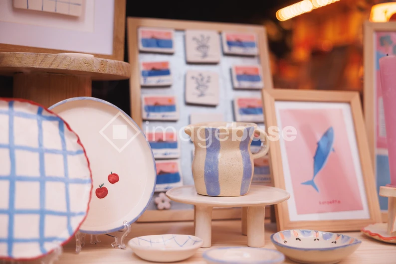 Artistic Pottery Display
