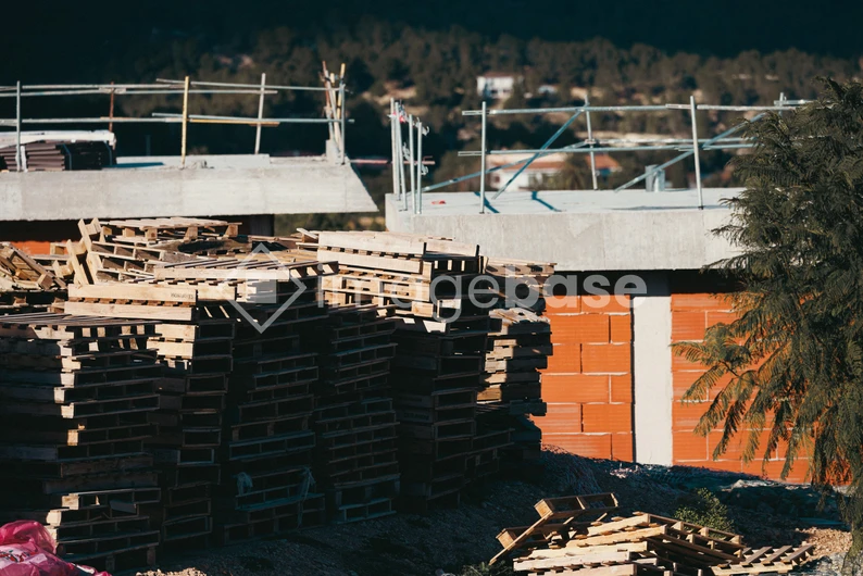 Construction Site with Pallets