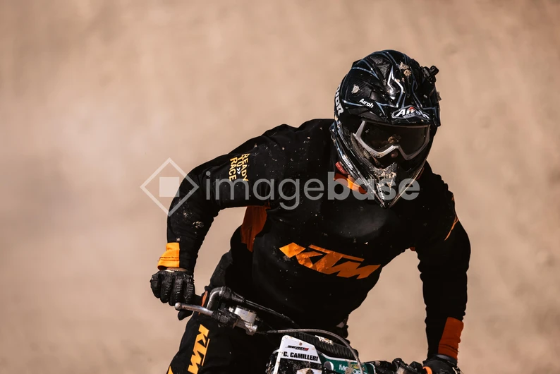 Motocross Racer in Action