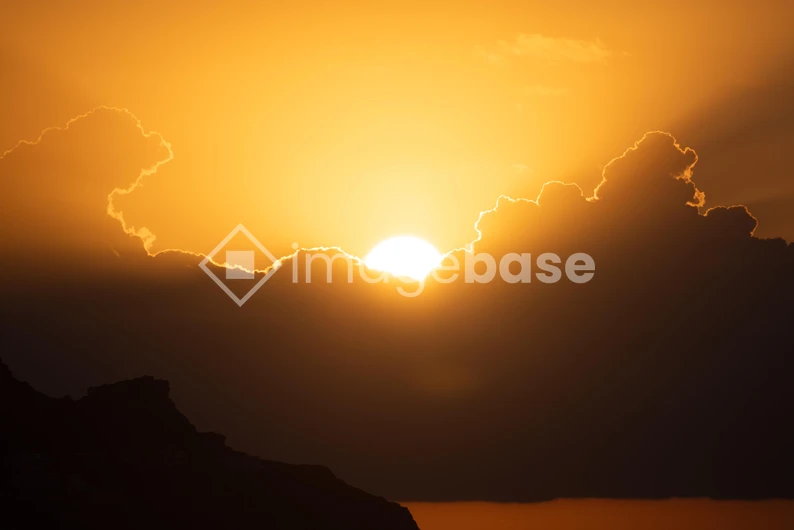 Dramatic Sunset Over Hills