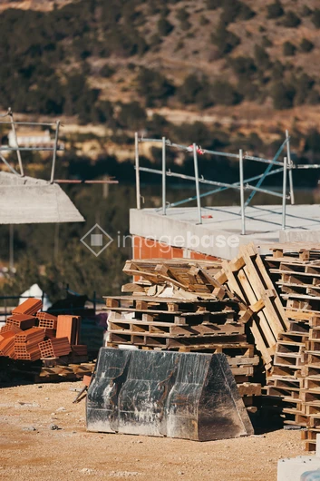 Construction Site with Materials