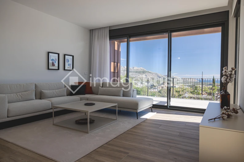 Modern Living Room with Scenic View