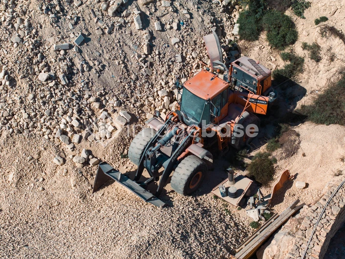 Industrial Excavator in Gravel Pit