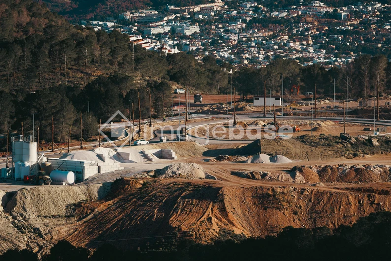 Hillside Construction Site Overlooking City