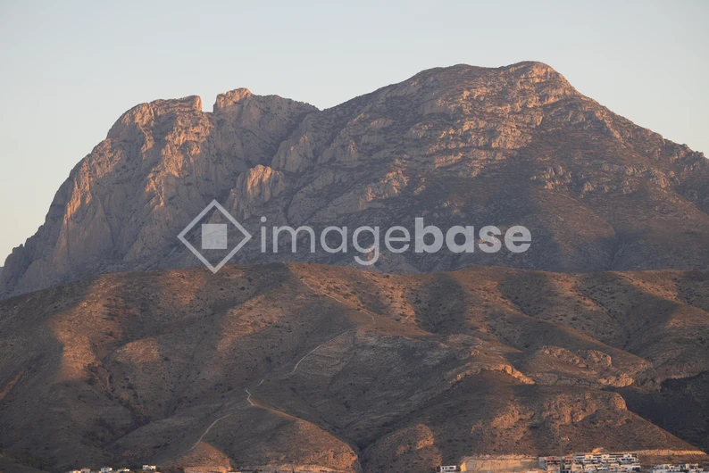 Sunlit Mountain Range