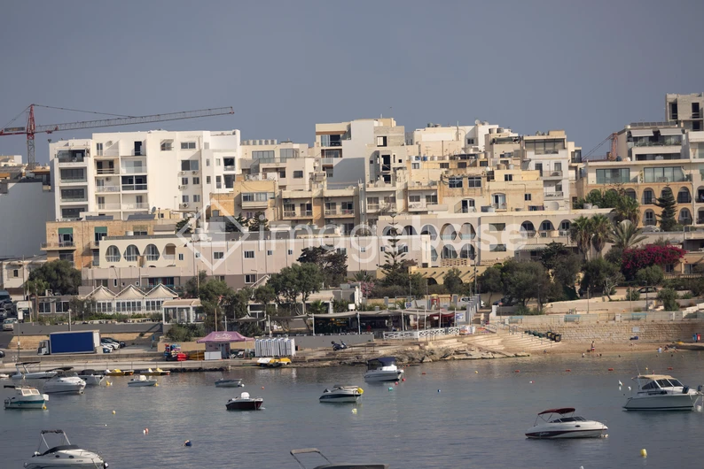 Coastal Cityscape with Boats
