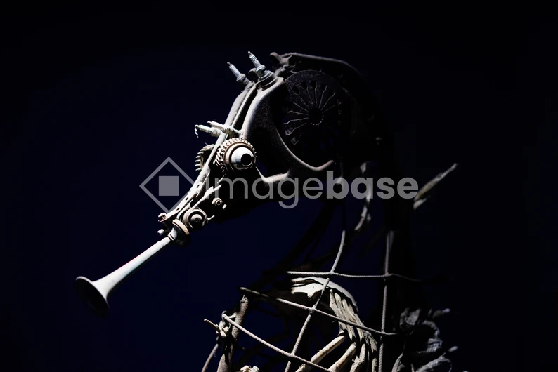 Mechanical Seahorse Silhouette