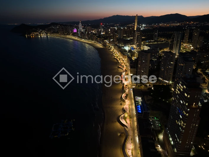 Night Cityscape by the Sea