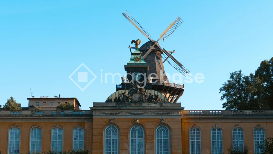 Historic Windmill on Building