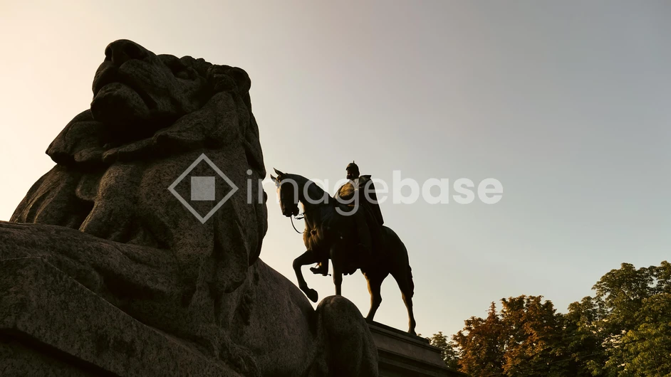 Equestrian Monument at Dusk