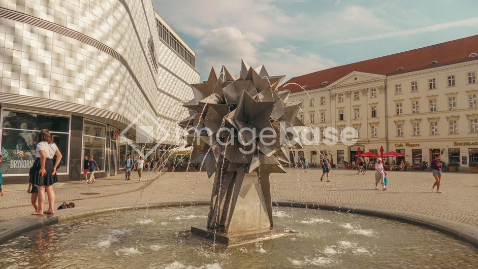Modern Fountain in Urban Square