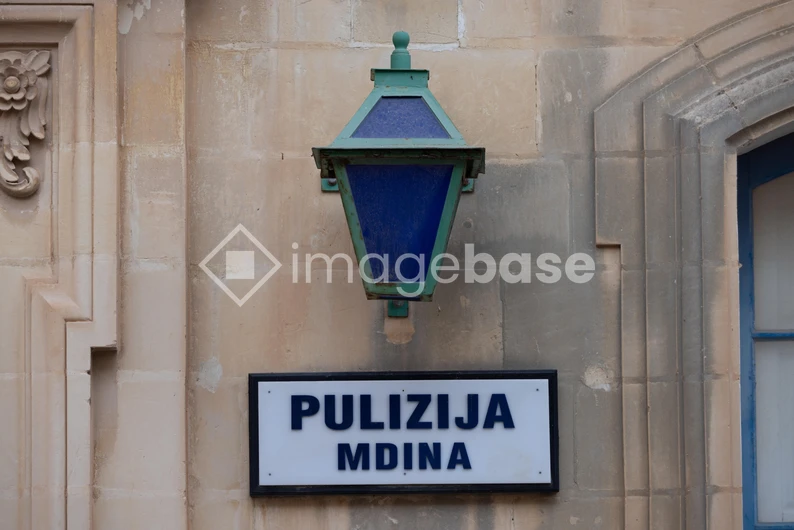 Mdina Police Sign