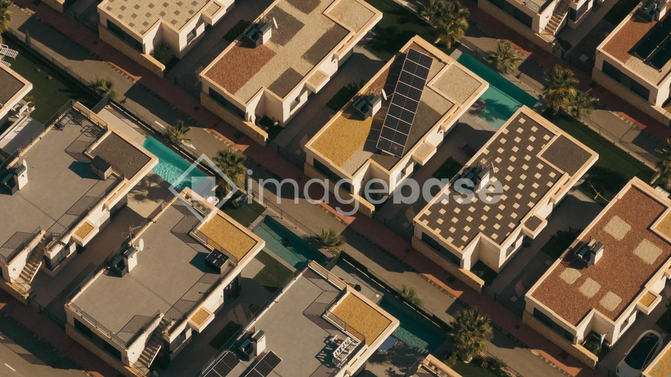Aerial View of Modern Rooftops