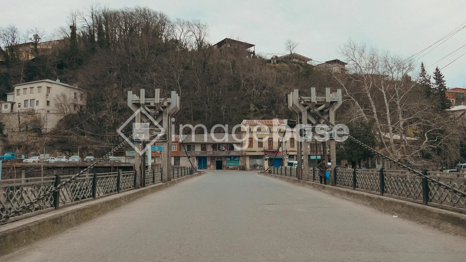 Quiet Bridge in a Historic Town