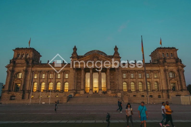 Historic Building at Dusk