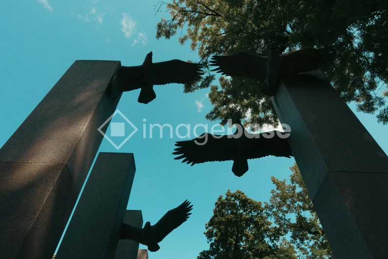 Eagle Sculptures in the Sky