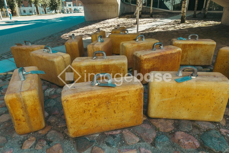 Outdoor Installation of Suitcases